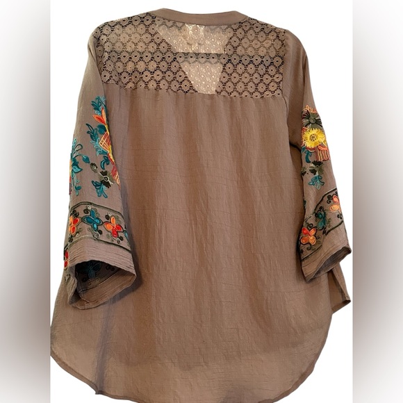 Anthropologie| Fig and Flower| Floral Embroidered Blouse - Picture 2 of 6